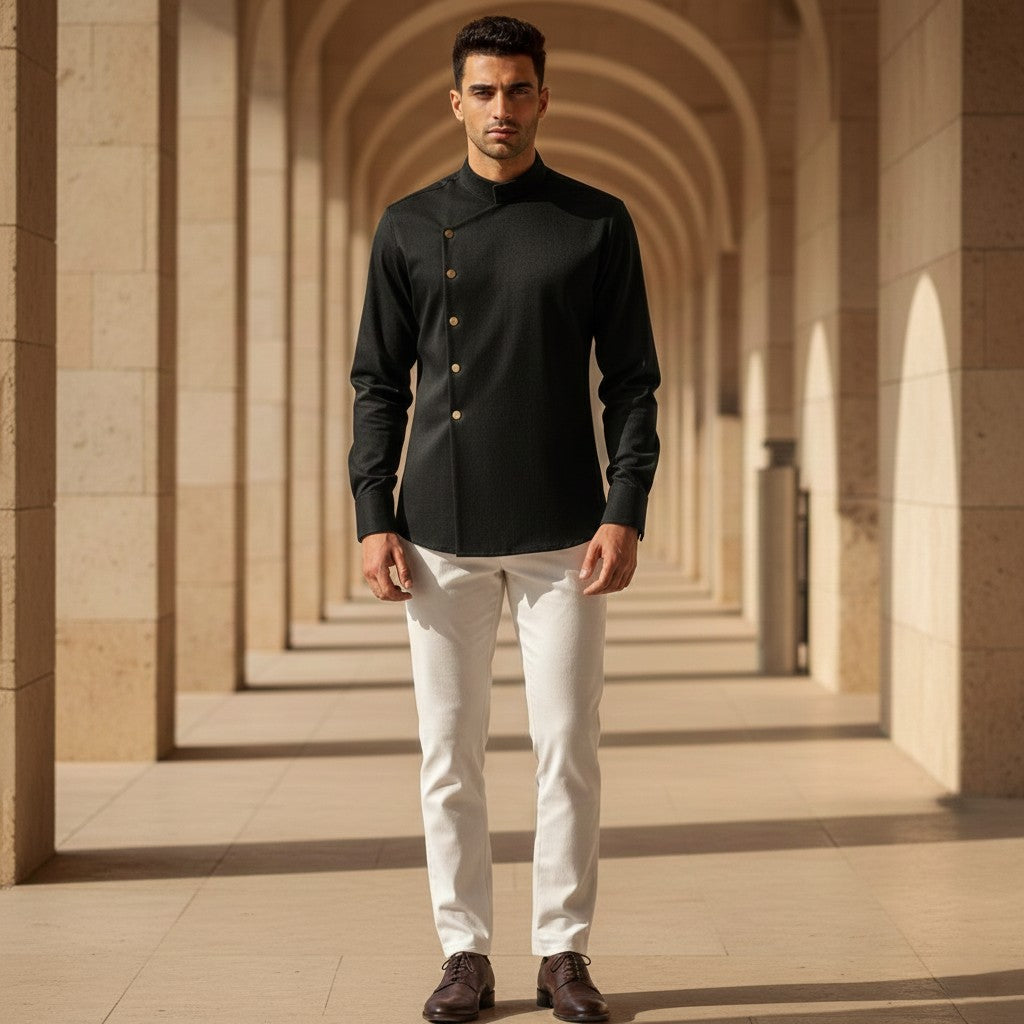 Midnight Regal Asymmetric Shirt