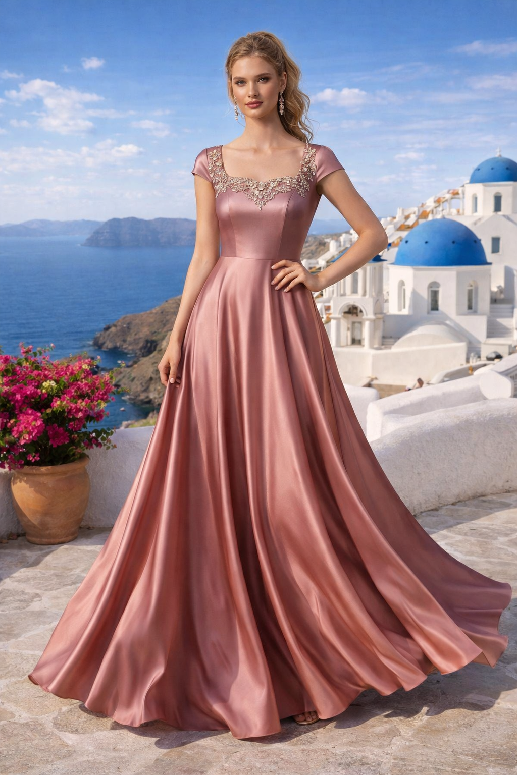 Satin Silk Evening Gown