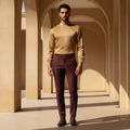 Golden Dune High-Neck Designer Shirt