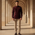 Royal Wine Asymmetric Designer Shirt