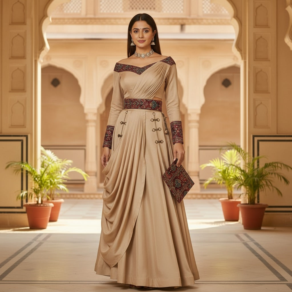 Royal Sand Drape Gown