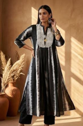 Black & White Tie Dye Kurta Set