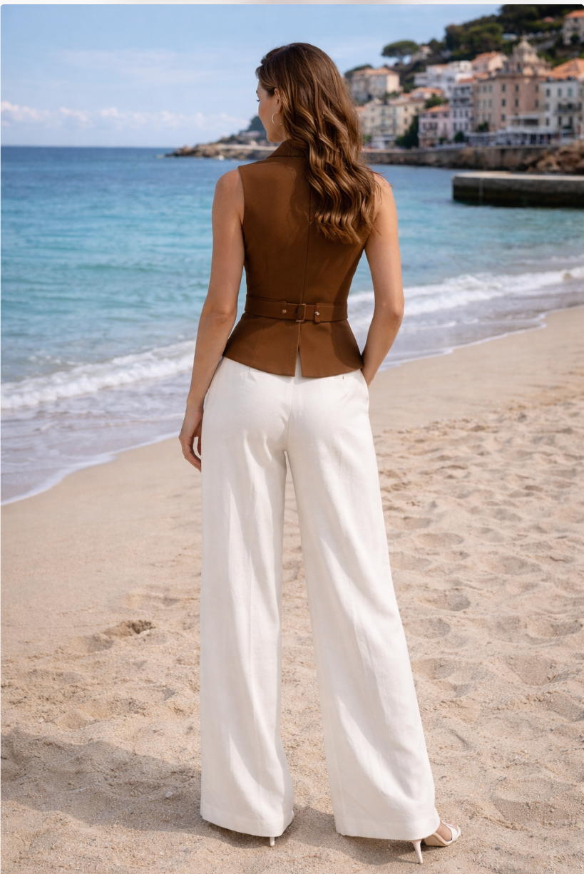 Tailored Waistcoat & Wide-Leg Trouser Set