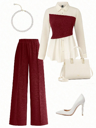 Burgundy Bodice Co-Ord Set