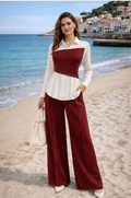 Burgundy Bodice Co-Ord Set